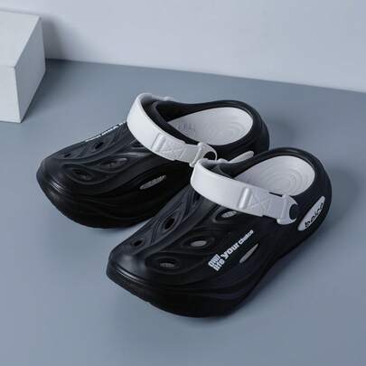 Men's Hollow Slip-On Sandals, Perforated Slides, Comfortable Cushioned Footbed, Breathable & Anti-Slip, Suitable For Indoor & Outdoor Wear