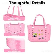 CSjihua 2026 New Extra Large Capacity Multi-Size EVA Beach Bag, Rubber Tote Bag, Travel Bag - Easy To Store, Easy To Clean, Sturdy And Durable | Perfect For Shopping, Travel, Parties And Outdoor Activities | Great For The Beach, Holiday Trips, Or As A New Year's Gift For Family - 彩色 - 查看 10