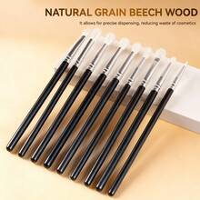 9支装100%山羊毛高光刷眼影晕染刷轮廓高光塑形化妆刷锥形美妆工具，粉底刷，遮瑕刷，腮红刷，修容刷，腮红刷，古铜粉刷，散粉刷，粉底刷，腮红刷 - 彩色 - 查看 4