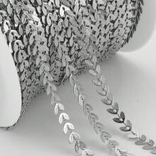 1m Stainless Steel Chain With Leaf Pattern Design, Suitable For DIY Women Jewelry Making Of Necklaces, Bracelets, Anklets, Bulk Supply - Chain - View 5