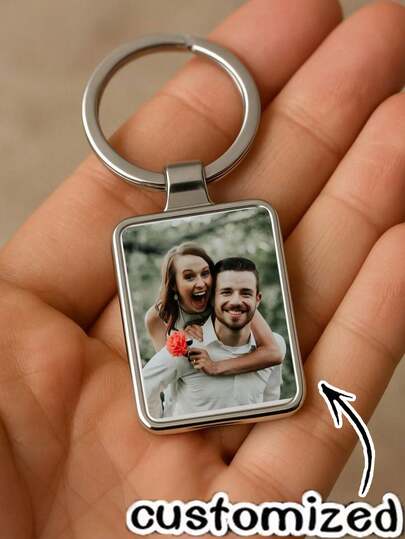 Llavero personalizado con foto, llavero con foto personalizada, regalos de fotos, regalo de llavero personalizado, regalo de aniversario, regalo de pareja único, llaveros de aleación de zinc personalizados, regalos y recuerdos personalizados, recuerdos de boda
