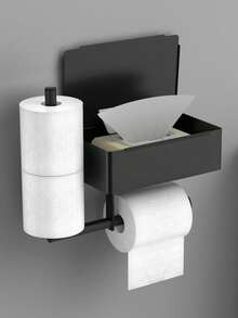 Caja y estante para pañuelos - Negro - Ver 1