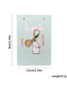 1pc Easter Cute Pocket Rabbit Keychain With Gift Card Stylish Bunny Pendant Key Ring Perfect Gift For Rabbit Lovers - Multicolor - View 7