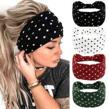 1/4pcs Classic Retro Solid Color Polka Dot Women Headband Hair Accessories, Dot Print Wide Simple Fashion Headscarf, Suitable For Sports, Yoga, Daily Wear Women Bandanas Women Hair Band Women Head Scarf Work Out Sweatband - Multicolor - View 1