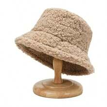 Solid Color Sherpa Bucket Hat, Warm And Windproof Design With Fashionable Style, Suitable For Daily Wear - Multicolor - View 7