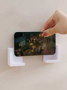 壁挂式手机支架，极简可拆卸平板电脑/智能手机壁挂支架，适用于厨房、浴室、充电和观看 - 彩色 - 查看 3