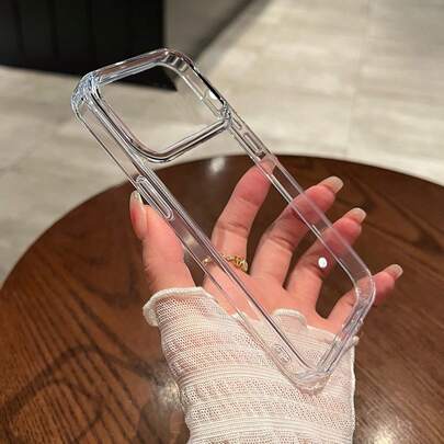 Simple Black Acrylic Transparent Phone Case Compatible With IPhone 17 Pro Max/17 Pro/17 Air/17/16 Pro Max/16/16 Pro/16 Plus/11/15/15 Pro/15 Pro Max/12/13/14 Pro Max/XS/XR/11 Pro/11 Pro Max/12 Pro/12 Pro Max/13 Pro/13 Pro Max/7 Plus/14 Pro/14 Pro Max/14 Plus/7 Plus/8 Plus/8/SE2/12 Mini/13 Mini/16E, Durable And Anti-Yellowing Hard Shell