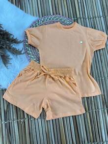 CONJUNTO MENINAS INFANTIL NUBIA REF 006 / CONJUNTO INFANTIL / CONJUNTO MENINA INFANTIL / CONJUNTO INFANTIL LANÇAMENTO / ROUPA INFANTIL / MENINA - LARANJA CLARO - Visão 15