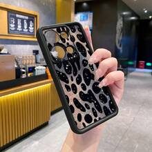 1个白色波点豹纹防震手机壳，UV印刷，适用于三星/Galaxy/Infinix/Redmi/OPPO/VIVO/Realme安卓机型 - 黑色 - 查看 2