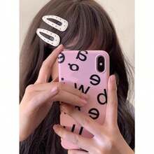 4/2pcs Fashionable Simple Elegant Versatile Black & White Polka Dot Leather Hair Clips, Suitable For Women Everyday Wear, Gifts, Claw Clips, Hair Claws, Hair Slide, Hair Barrettes, School Stuff, Hair Accessories - 彩色 - 查看 2