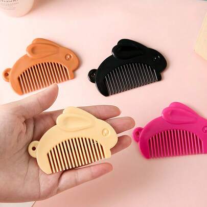 1pc Cute Mini Cartoon Rabbit Shaped Comb, Portable Small Hair Brush. Ideal For Travel And Storage. Best Choice As New Year Party Gift.