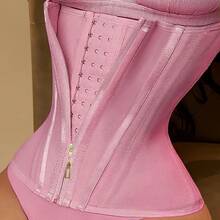 Women's Plus Size High Compression Waist Trainer Belt - Latex Body Shaper With Adjustable Buckle Closure, Posture Correction & Curvy Hourglass Figure - For, Party, Everyday - Elegant Black Latex Waist Cincher - 黑色 - 查看 10