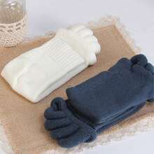 Toe Separator Socks Yoga Sports Gym Health Massage Foot Alignment Socks - 黑色 - 查看 3