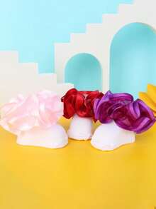 3 Pairs 3D Floral Ruffle Princess Style Girls Socks - Multicolor - View 3