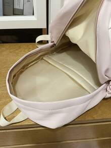 New Stylish High-Capacity Cartoon Backpack, Fashionable Minimalist Elegant Korean/Japanese Inspired Campus Style - Pink - View 7