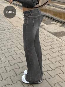 Quần jean ống loe ôm sát, thanh lịch, cá tính dành cho nữ, dáng nhỏ nhắn. - Màu xám đen - Xem 5