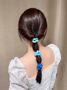 20pcs Ombre Scrunchies Set, 20 Colors Silk Pleated High-Quality Hair Ties Accessories ,Ponytail Holders ,Hair Elastics ,Hair Rubber Bands ,Hair Rope , - Multicolor - View 8