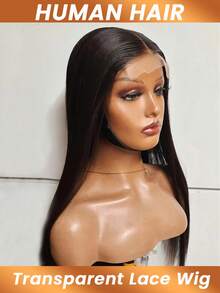 Straight Lace Front Wigs 5*5 Closure Wig Human Hair Pre Plucked 200% Density Transparent Lace Frontal With Baby Hair Wigs Suitable For Women Daily Use - Natural Black - View 7