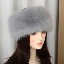 1 Piece - Women's Fall-Winter Plush No-Crease Top Hat Accessory, With Ringed Plush Thick Imitation Fox Fur Hat, With Warm Faux Hair Hat - Multicolor - View 11
