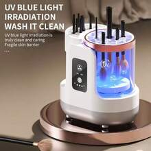 Three-In-One USB Cleaning And Drying Electric Makeup Brush Cleaner, Makeup Brush Cleaning And Drying Device, Brush Cleaner, Daily Makeup Tool Cleaner, Essential Beauty Tool, Makeup Accessories, Must-Have Valentine's Day Gift, Household Items - 白色 - 查看 3