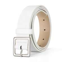 1pc Retro Sun Buckle Fashion Versatile Belt, Minimalist Design Unisex Waist Belt For Teens And Adults - Square Buckle - View 2