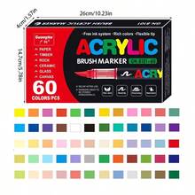 12-366色丙烯颜料马克笔，经典返校系列和广纳系列，流畅丙烯墨水，色彩丰富，可堆叠，覆盖力强，适用于画布、岩石画、木材、玻璃、陶瓷、织物、DIY工艺品、返校用品，配有便捷收纳盒 - 套裝 - 查看 21