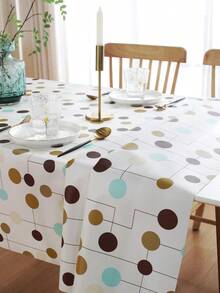 Khăn trải bàn tròn bằng nhựa PVC + vải không dệt, kiểu dáng cổ điển, đơn giản, chống thấm nước, dễ vệ sinh, 1 chiếc. - Nhiều màu - Xem 6