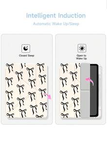 1pc Minimalist Black Bow Design Flat Tablet Protective Case, Upgraded Y-Fold, Multi-Angle Rotatable Stand Tablet Protective Case, Compatible With 10.2", Pro 11" 2021/2020/10th Gen/Mini/6th,7th, Galaxy Tab A8 10.5" 2022, With Pen Slot, Anti-Drop, Tablet Stand Protective Cover, Romantic Gift For Valentine's Day - Multicolor - View 6