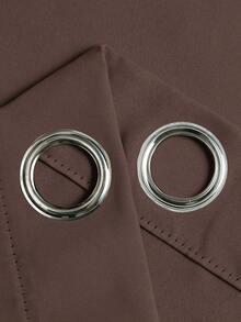 1件纯色涤纶窗帘，遮光窗帘，停电时可遮蔽房间光线，隔热窗帘，适用于厨房、餐厅、客厅、卧室 - 深咖色 - 查看 6