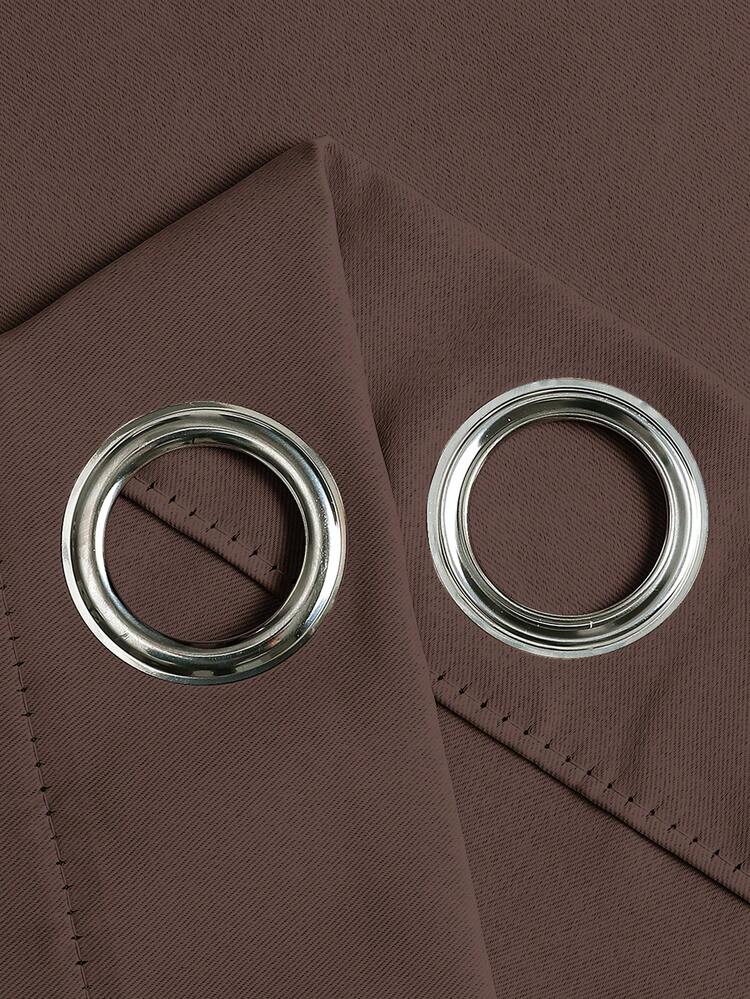 1件纯色涤纶窗帘，遮光窗帘，停电时可遮蔽房间光线，隔热窗帘，适用于厨房、餐厅、客厅、卧室 - 深咖色 - 查看 5