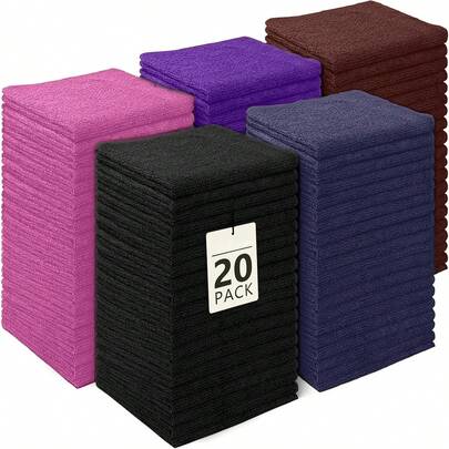 Microfiber Washcloths Towel And Face Cloths Pack Of 10/20, 12" X 12" Highly Absorbent And Soft Face Towels Wash Cloths For Bathroom, Gym, Hotel And Spa, Fast Drying Multi-Purpose Cleaning Cloth,Multi-Color-Size