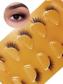 5 Pairs Half Lashes Natural Look False Eyelashes Cat Eye Wispy Natural Half Lashes Clear Band Lashes Strip Lashes, Lashes, Eyelashes, Fake Lashes - Half Eyelashes - View 7