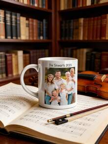 1Pc Personalized Photo Mug – Custom Picture Coffee Cup, High-Quality Print, Everyday Use Ceramic Mug, Thoughtful Gift From Daughter To Dad, Perfect For Birthdays, Father's Day & Daily Coffee Moments - Multicolor - View 2