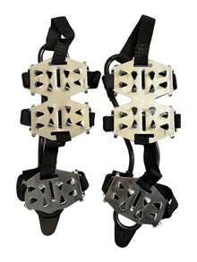 24齿锰钢户外雪钉防滑冰爪鞋套 - 黑色 - 查看 6