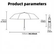 1 件装极简渐变全天候遮阳伞，适合海滩和城市漫步，成人款，黑色春亚纺全遮光，轻便小巧 - 彩色 - 查看 2