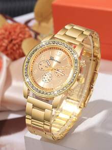 Bộ 7 chiếc đồng hồ nữ kiểu dáng thanh lịch cổ điển, làm từ hợp kim nhôm, máy quartz, đính đá lấp lánh, số La Mã, phong cách Bohemian, phù hợp để đeo hàng ngày và dự tiệc, là món quà sinh nhật/ngày lễ. - Nhiều màu - Xem 2