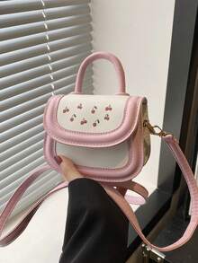 女士新款手提包，时尚可爱卡通手提包，小方包，单肩包，斜挎包 - 粉色 - 查看 2