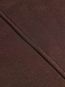 女士加大码棕色宽松休闲裤，竖斜插口袋街头风，情人节商务休闲及外出必备单品 - 咖啡棕 - 查看 6