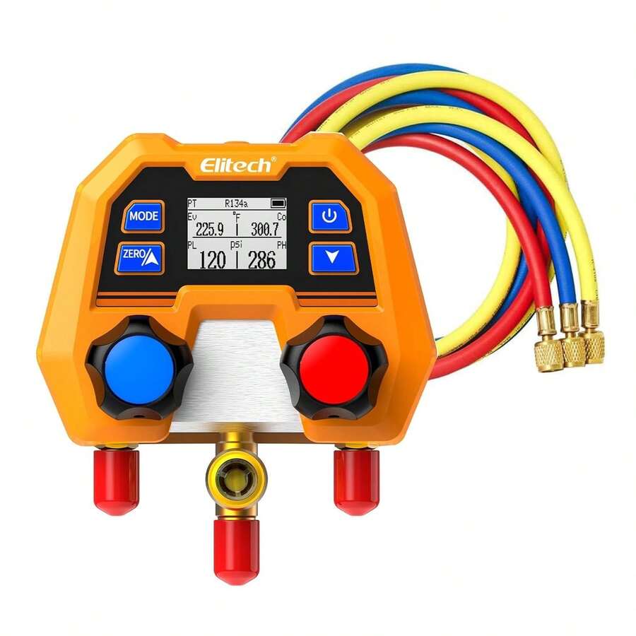 Elitech DMG-2SE Digital Manifold Gauge Set Pressure Gauge With Charging Hose - 1 - View 1