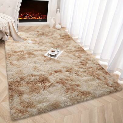 1pc. A Upgraded Tie-Dye Khaki Plush Carpet In Various Sizes. The Upgraded Fabric Is Soft And Comfortable, Offering A Warm And Adorable Modern Decorative Carpet. Its Thickened Sponge Layer Provides A Fluffy, Plush Texture With Excellent Durability And Easy Maintenance.