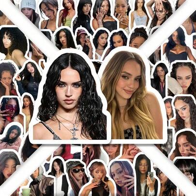 103pcs KATSEYE Girl Group Sticker Book - K-Pop Idol Collage, Includes Iconic Poses And Outfits, Self-Adhesive Asymmetrical Cutouts, Suitable For DIY Crafts, Laptops, Stickers - K-Drama Fans (KATSEYE Members) Photo Cards (Random Styles)