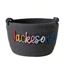 1个个性化字母手工编织篮，星星、太阳、月亮图案，复活节日期，家居收纳篮，派对礼品篮，装饰礼品，复活节礼物，梳妆台美学 - 彩色 - 查看 13