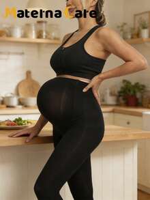 1条孕妇黑色薄纱打底裤，轻薄透气，时尚优雅，适合春、夏、秋季穿着，日常、派对、休闲场合皆可穿着。 - 黑色 - 查看 4