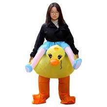 Internet Celebrity Riding Inflatable Yellow Duck One-Piece Suit, Adult Cute And Funny Outdoor Riding Equipment Carnival Party Cos, High-Quality Appearance Inflatable Clothing For Photo Shoots - Multicolor - View 2