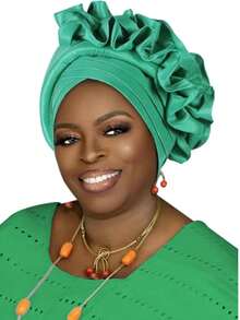 1件装女士非洲风情3D立体花卉头巾帽，时尚百搭发饰，兼具装饰性和实用性，适合喜爱异域风情的女性，日常佩戴、聚会、宗教场合、斋月、开斋节、情人节礼物，也可作睡帽。 - 彩色 - 查看 14