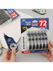 6 rollos de cinta correctora, set económico y práctico, 72m de cinta correctora, gran capacidad, cinta correctora para uso estudiantil, cinta correctora, cinta correctora de errores, cinta correctora de palabras, cinta correctora silenciosa para estudiantes de secundaria, cinta correctora de líquido corrector, cinta correctora para volver al colegio al por mayor - Multicolor - Ver 12