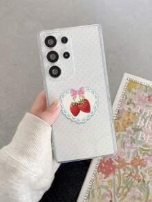 1pc Heart, Strawberry, Star Pattern Android Phone Case, Precise Camera Cutout Compatible With Samsung, Nothing, Pixel, INFINIX, Redmi Protective Cover - Clear - View 8