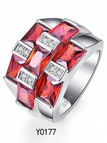 925 Sterling Silver Wide Band Men's Fashion Ring, Unique Design Vintage Style, Suitable For Party, Wedding, Halloween, Christmas, Daily Wear - Silver - View 34