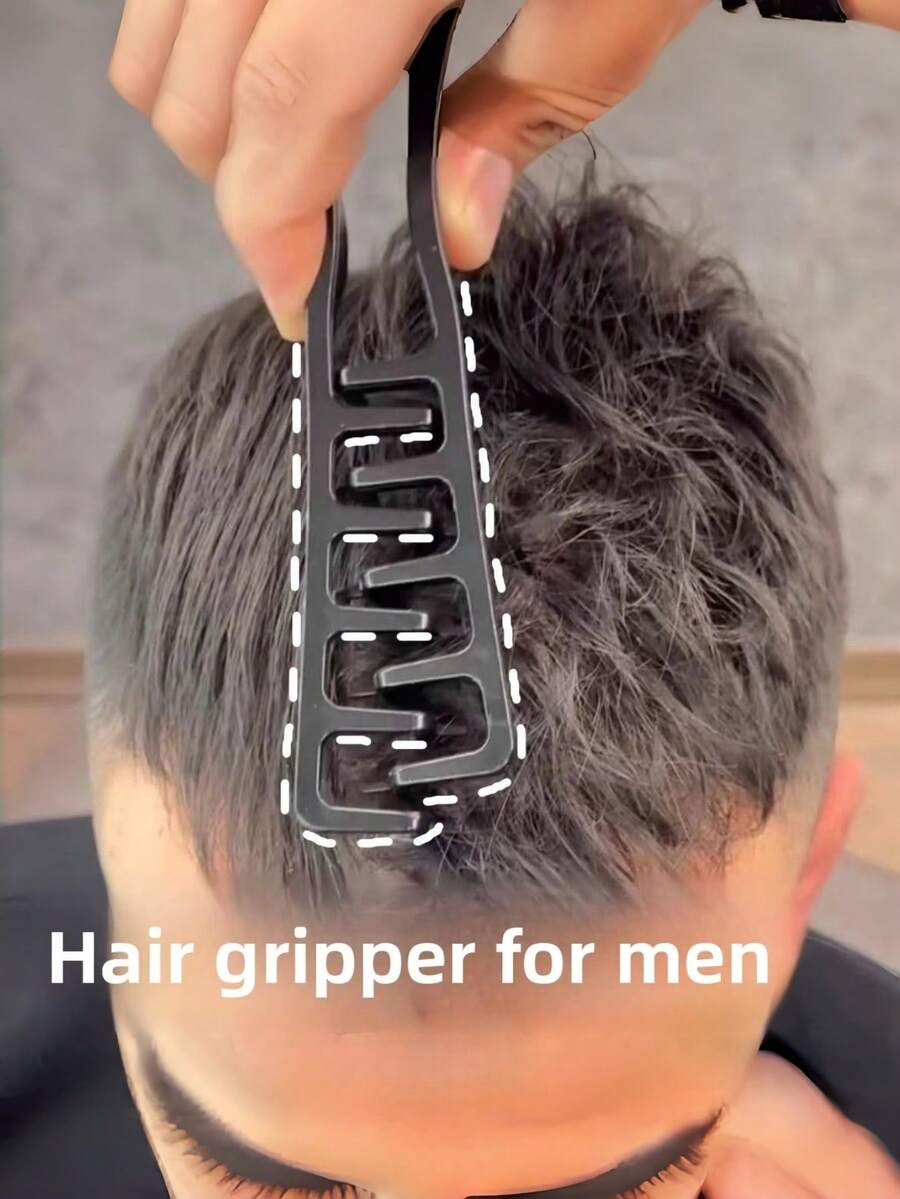 2支装ABS材质异形梳 - 男女通用高冠发际线遮盖梳，便携式，适合日常通勤、旅行、办公、宿舍等场合的头发护理工具