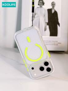 Keychain,Lanyard Transparent All-Match Minimalist Phone Case, Versatile For Everyday Use - Fluorescent Green - View 5